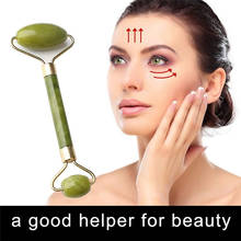 1pcs Natural Double Head Facial Massage Roller Jade Stone Face Thin Lift Hands Body Skin Relaxation Slimming Beauty Health Care 2024 - buy cheap