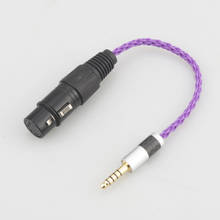 Audiocrast fibra de carbono hifi 4.4mm, adaptador balanceado macho para 4 pinos xlr, fios de adaptador de áudio fêmea 4.4mm para conector xlr 2024 - compre barato