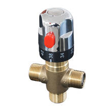 Termostato de tubo de latón, válvula mezcladora termostática, Control de temperatura del agua del baño, cartuchos de grifo 2024 - compra barato