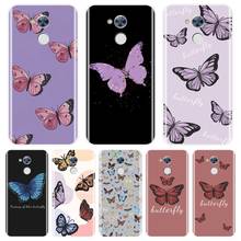 Capa traseira roxa de borboleta para huawei, capa de silicone macio para honor honor 6 5a 4x 5x 6x 6a honor 4c 5c 6c 6a pro 2024 - compre barato