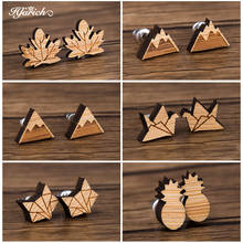 Hfarich Maple Leaf Mountain Pineapple Crane Earrings For Women Animal Plant Wood Statement Earings Street Pop Jewelry 2024 - buy cheap