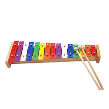 Hot 15-Tone Colorful Rainbow Glockenspiel Xylophone with Mallet Drumsticks Music Instrument Children Kids Musical Funny Toys 2024 - buy cheap