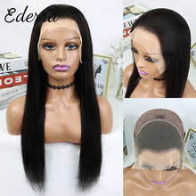 Peruca lace front, 13*4, transparente, cabelo humano, brasileiro, liso, destaque, 150% denstiy 2024 - compre barato