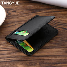 Genuine Leather ID Credit Card Holder Women Men Slim Bank Coin Purse for Card Wallet for Credit Card Case Cardholder Cash Pocket 2024 - buy cheap