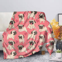 Upestory Premium Blanket Cute Animal Pug Dog Soft Warm Fall Sofa Fleece Throw Blankets School Nap Knee Blanket Quilt Adults Kids 2024 - buy cheap