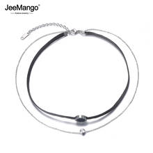 JeeMango, двухслойные ожерелья из нержавеющей стали, ювелирные изделия, трендовые римские цифры, цепочка, чокеры, ожерелье для женщин и девочек, JN19020 2024 - купить недорого