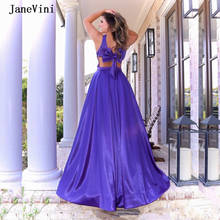 JaneVini-Vestido largo de satén con bolsillos, prenda elegante de color morado con lazo en la espalda, sin tirantes, talla grande, 2020 2024 - compra barato