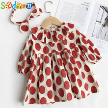 Sodawn 3-7 anos vestido da menina primavera dot casual manga cheia crianças roupas roupas da menina vestido de princesa 2024 - compre barato