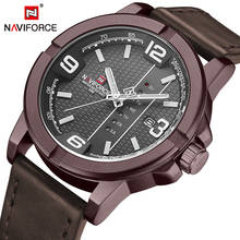 NAVIFORCE новые спортивные часы для мужчин Топ бренд класса люкс Водонепроницаемые кожаные кварцевые часы военные наручные часы Мужские часы Relogio Masculino 2024 - купить недорого