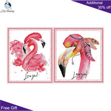 Alegria domingo flamingo dança da492 da493 14ct 11ct contado e carimbado animal decoração de casa bordado bordado kits ponto cruz 2024 - compre barato