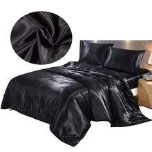 3/4pcs Satin Silk Bedding Set Solid Color Duvet Cover Set Bed Sheet Pillowcases Bedclothes Home Textile Twin Queen King Size 2024 - buy cheap