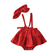 Одежда для новорожденных младенцев девочек Корейский стиль принцесса комбинезон платье наряд летняя одежда QZ106 2024 - купить недорого