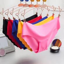 80% Hot Sell Summer Women Panties Solid Color Ice Silk Seamless Low Waist Briefs Underwear 2024 - buy cheap