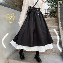 Faldas de cintura alta para mujer, faldas largas de estilo Vintage con botón, color negro, para primavera y verano, NS4430, 2020 2024 - compra barato