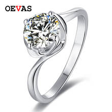 Oevas anéis de casamento 925 prata esterlina sólida, 1 quilate cor d, moissanite, mulheres brilhantes, festa de casamento, joias finas 2024 - compre barato