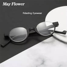 May Flower Round Shape Reading Glasses Half Frame Round Lenses Presbyopia Eyewear Optical Oval Eyeglasses Frame Men Women+1.5+2 2024 - buy cheap