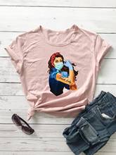 Camiseta de colores para mujer, camiseta divertida 100% de algodón con gráfico grunge unisex, camiseta hipster informal, camiseta de moda 2024 - compra barato