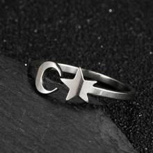 Wholesale Moon Star Stainless Steel Women Male Ring Goth Punk Fashion Couple Wedding Gold Ring 2020 Men's Jewelry Halloween KPOP 2024 - buy cheap