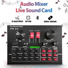 New V8X PRO Live Sound Card Audio Mixer Bluetooth 15 Multiple Modes Sound Effects for Computer Phones Singing and Recording 2024 - buy cheap