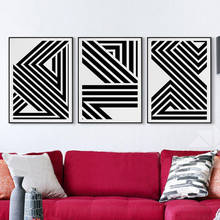 Gohipang-pintura en lienzo de línea geométrica abstracta para pared, carteles nórdicos e impresiones, imágenes de pared en blanco y negro para sala de estar 2024 - compra barato
