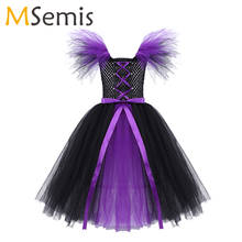 Halloween Witch Costume Kids Girls Tutu Dress Bowknot Mesh Tulle Dresses Children Cosplay Carnival Party Role Play Dress Up 2024 - buy cheap