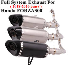 Sistema completo de Escape para motocicleta, silenciador de carbono modificado DB Killer, tubo de enlace medio delantero, para Honda FORZA 300, forza300, 2019 2024 - compra barato