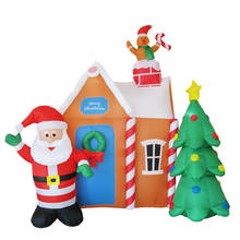 Inflatable Christmas Decor Giant Santa Clause Family Lovely Inflatable Gingerbread House Model Garden Decoration Outdoor Toys 2024 - buy cheap
