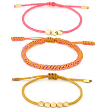 3 шт. набор медный браслет с бусинами набор тибетский буддийский счастливый браслет набор ручных узлов веревочные браслеты и браслеты для женщин и мужчин 2024 - купить недорого