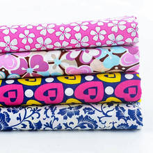 2014 MÁS NUEVO 45 CM x 50 CM 4 Diseños de algodón popelín para coser "bastante rosa azul" vestido patchwork tecido acolchar cuartas partes de grasa 2024 - compra barato
