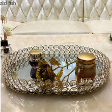 Crystal Trays Decorative Bathroom Shelf Mirror Glass Storage Tray Dressing Table Cosmetic Container Jewelry Display Plates 2024 - buy cheap