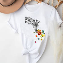 Camisetas de manga corta con estampado de flores y animales para mujer, ropa para el Día de San Valentín, camiseta estampada 2024 - compra barato