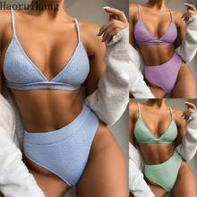 Sexy Women Solid Push Up Swimsuit Female High Waist Bikini Set Swimwear Woman Bathing Suit Swimming Suit 2024 - buy cheap