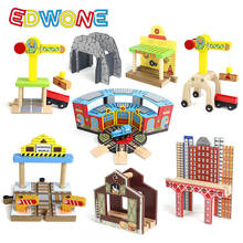 Wood Magnetic Thomas Train Garage Wood Railway Station Train House Slot Accessories Toy Kids Xmas Gifts Fit Thom as BIRO Toys 2024 - buy cheap