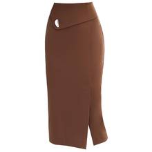 2022 auutmn ol package hip skirt women high waist office lady split knee length split pencil skirt 2024 - buy cheap