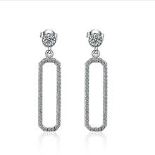 Pendientes de cristal de lujo para niñas, joyería Vintage chapada en plata para mujeres, pendientes de Boda nupcial, Bijou 2024 - compra barato