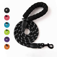 Dog Reflective Rope Nylon Large Dog Leash Walking Round Long Lead Line Pet Traction Rope Sponge Handle Traction Belt Cat Harness 2024 - buy cheap