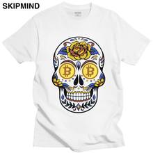 Camiseta fresca de Bitcoin Crypto para hombres, camisa de manga corta de ocio, Btc, Cryptocurrency, Calavera, cuello redondo, Algodón puro, regalo 2024 - compra barato