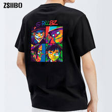 2020 летняя брендовая футболка с музыкальной группой gorillaz, хлопковые топы, футболки, мужская повседневная футболка с коротким рукавом для мальчиков, модная футболка в стиле хип-хоп и панк 2023 - купить недорого