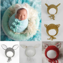 KLV Baby Cartoon Mohair Woven Hat Newborn Photography Props Knitted Crochet Beanie Cap Baby Bonnet Infants Photo Shooting Hat 2024 - buy cheap