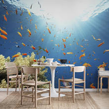 Oceano mar mundo tapeçaria azul peixes tropicais coral arte tapeçaria tapeçaria hippie sala de estar decoração para casa 2024 - compre barato