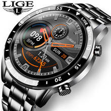 LIGE 2020 New Digital Watch Men Full Touch Screen Sports Fitness Watch IP68 Waterproof Bluetooth For Android ios clock watch Men 2024 - buy cheap