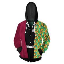 Demon Slayer Kimetsu no Yaiba Cosplay Tomioka Giyuu Hoodie Hooded Pullover Sweatshirts Coat Jacket 2024 - buy cheap