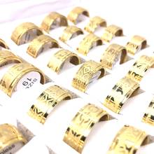 MixMax 36 шт. золотые мужские и женские кольца из нержавеющей стали с гравировкой Узор 8 мм полосы модные ювелирные изделия оптовая продажа партия 2024 - купить недорого