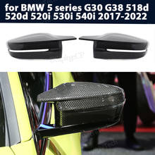 2pcs modified LHD Carbon Fiber Pattern Mirror cover caps for BMW 5 series G30 G38 518d 520d 520i 530i 540i 2017-22 M4 style RHD 2024 - buy cheap