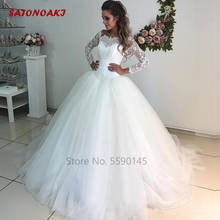 Vestido De Novia De manga larga con encaje y hombros descubiertos, traje De Novia De princesa blanco, hecho a medida, tienda en línea, 2020 2024 - compra barato