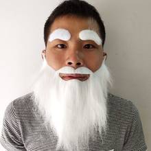 White Funny Mustache Fake Beard Eyebrows Children Creative Party Cosplay Costume Kids Pirate Halloween Decoration 2024 - buy cheap