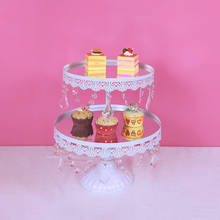 mirrors white Cake Stand Set Round Metal Crystal Cupcake Dessert Display Pedestal Wedding Party Display 2024 - buy cheap