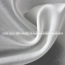 Satén de ORGANZA 100% seda, 140cm de ancho, 14momme, tela de seda Natural, Material para vestido de novia, blanco Natural 26 2024 - compra barato