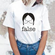 Women Tshirt Funny False Graphic Tee Shirt Femme The Office Fans Dwight Schrute Harajuku Print Shirt Casual T Shirt Women Tops 2024 - buy cheap