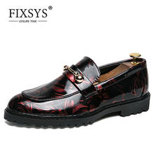 FIXSYS-zapatos Oxford clásicos de charol para hombre, mocasines con hebilla de Metal, calzado Formal brillante sin cordones 2024 - compra barato